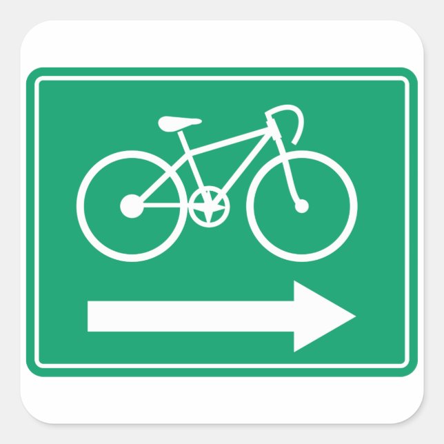 Sticker Carré Flèche vers le vélo (Devant)