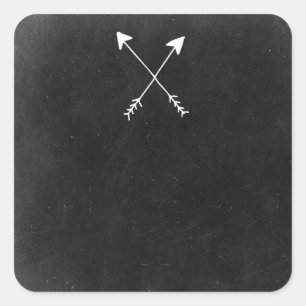 Sticker Carré Flèches Croisées Sur Chalkboard Rustique Boutique