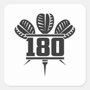 Sticker Carré fléchettes 180 fléchettes fléchettes fléchettes fl