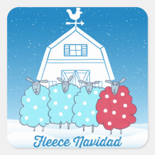 Sticker Carré Fleece Navidad Mouton de Noël Bébé Mignon