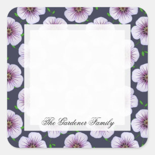 Sticker Carré Fleur bleu-clair de géranium de jardin doux toute