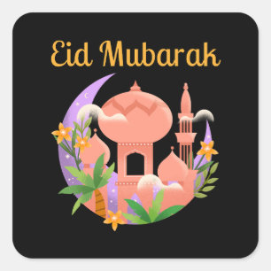 Sticker Carré Fleur de l'Aïd Moubarak