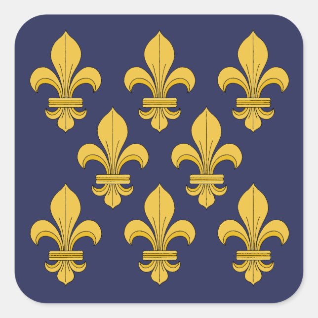 Sticker Carré Fleur de lis (Devant)