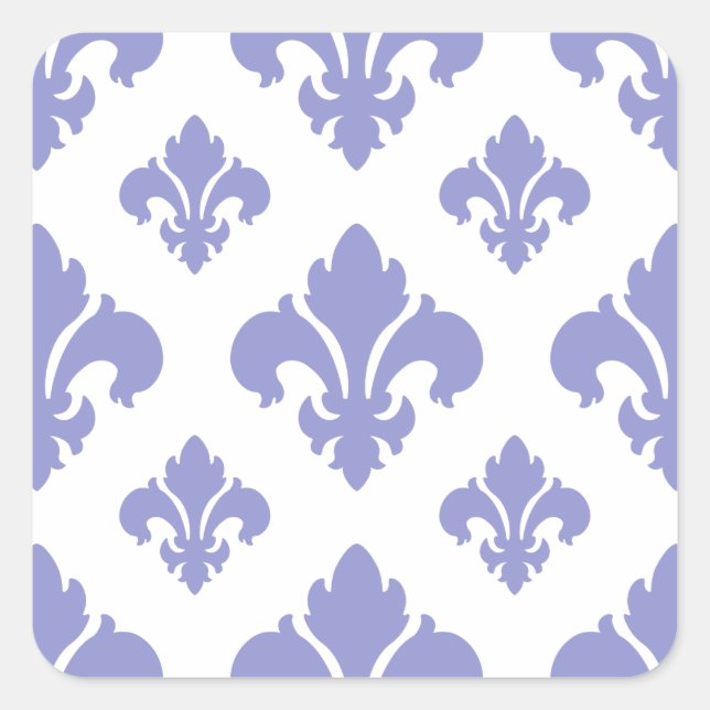 Sticker Carré Fleur De Lis 2 Violet Tulipe (Devant)