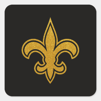 Sticker Carré Fleur De Lis Française Or et Noir