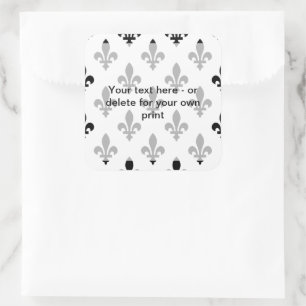 Sticker Carré Fleur de Lis Motif, française, royale, noire