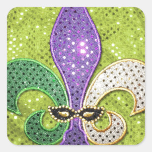 Sticker Carré Fleur De Lis Nouvelle-Orléans Bijoux étincelle