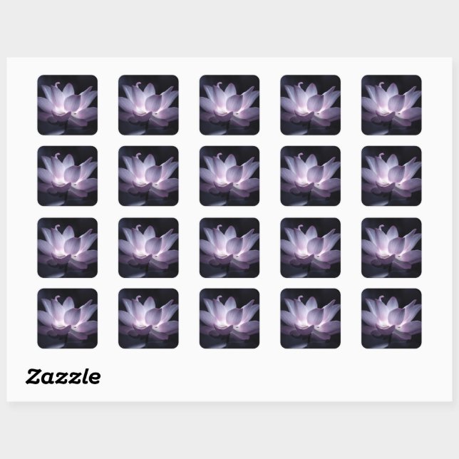 Sticker Carré Fleur de lotus éclatante photographie florale déco (Feuille)
