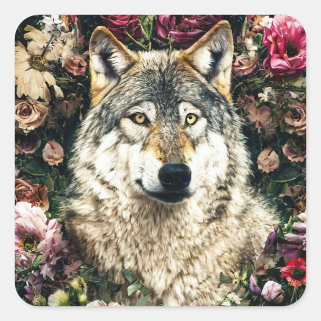 Sticker Carré Fleur de loup (Devant)