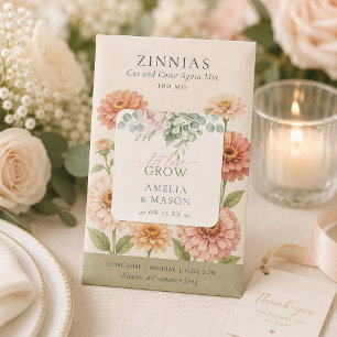 Sticker Carré Fleur de mariage rose Let Love Grow