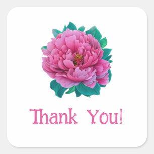 Sticker Carré Fleur de pivoine