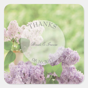 Sticker Carré Fleur de printemps romantique Flore Lilac Mariage 