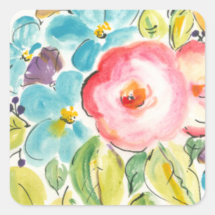 Sticker Carré Fleur délice II