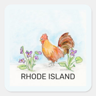 Sticker Carré Fleur d'oiseau de l'île Rhode