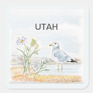 Sticker Carré Fleur d'oiseau de l'Utah