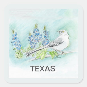 Sticker Carré Fleur d'oiseau du Texas