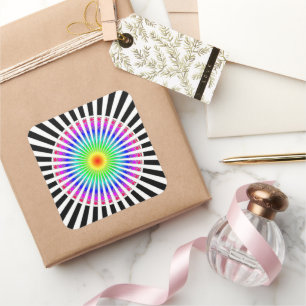 Sticker Carré Fleur hypnotique