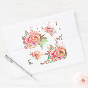 Sticker Carré fleur printanière