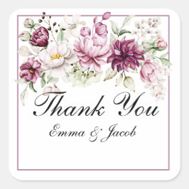 Sticker Carré Fleur Romantique Pentacle de Paeonie
