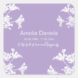 Sticker Carré Fleur Sauvage Blanche En Mémoire