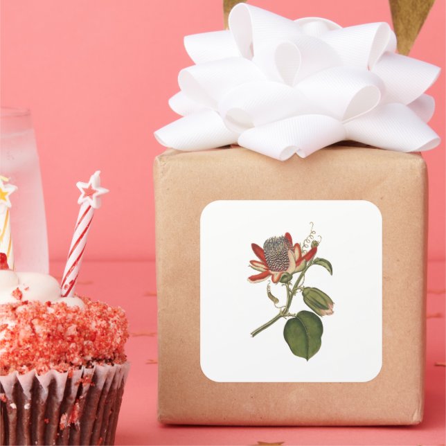 Sticker Carré Fleur vintage Passion (Fête)