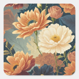 Sticker Carré Fleurs