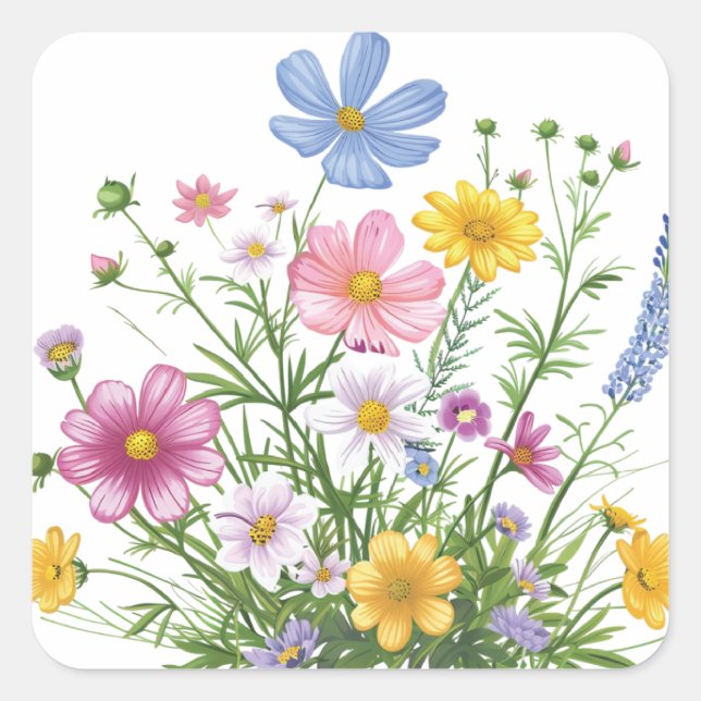 Sticker Carré Fleurs (Devant)