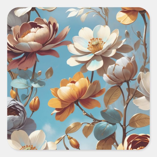 Sticker Carré Fleurs (Devant)