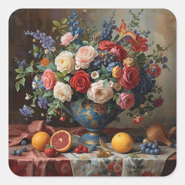 Sticker Carré Fleurs à profusion  (Devant)