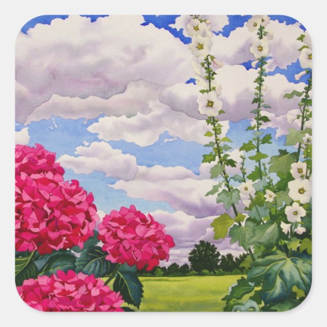 Sticker Carré Fleurs au bord d'une prairie 2008 (Devant)