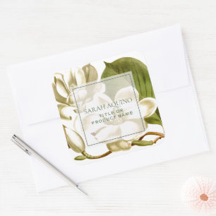 Sticker Carré Fleurs blanches Magnolia Tout usage Entreprise