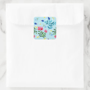 Sticker Carré Fleurs Bleues Fleurs Bleues Fleurs Minuscules Fleu