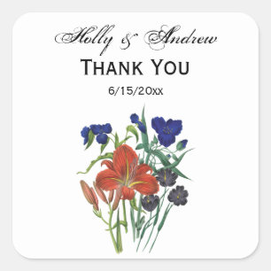 Sticker Carré Fleurs de floc - NavyBlue - TRANS - Fl8878 - 024