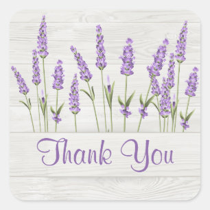 Sticker Carré Fleurs de lavande violette sur planches en bois Me