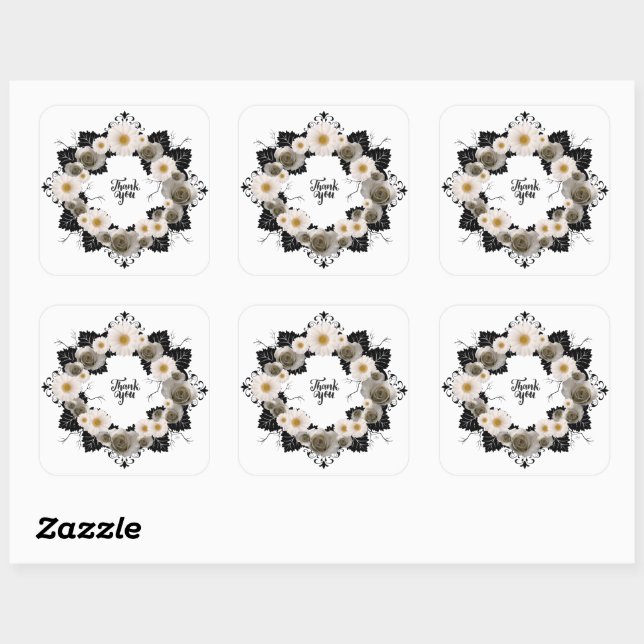 Sticker Carré Fleurs de mariage germinales arrangement floral Po (Feuille)