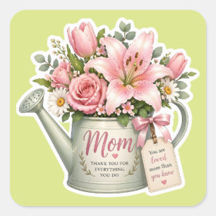 Sticker Carré Fleurs du jardin de maman