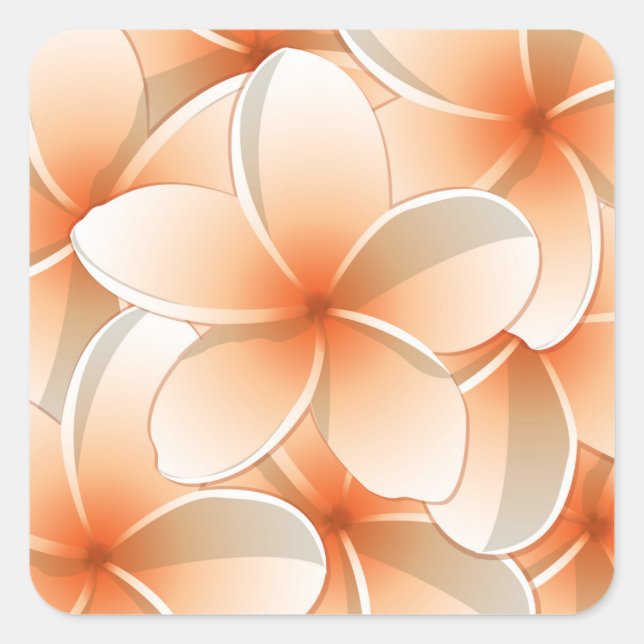 Sticker Carré Fleurs frangipani/Plumeria (Devant)