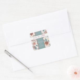 Sticker Carré Fleurs gaies Inspiriity Mariage moderne amusant