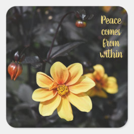 Sticker Carré Fleurs Jaunes Dahlia Jardins Wisley Motivationnel