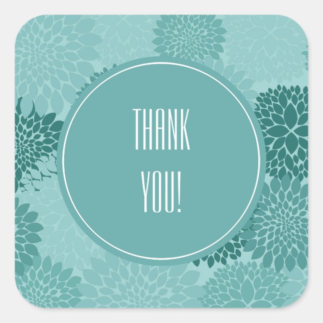 Sticker Carré Fleurs Minty (Devant)