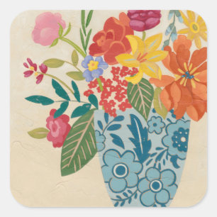Sticker Carré Fleurs printanières I