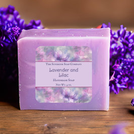 Sticker Carré Fleurs roses et violettes Soap Cosmétiques Bombes 