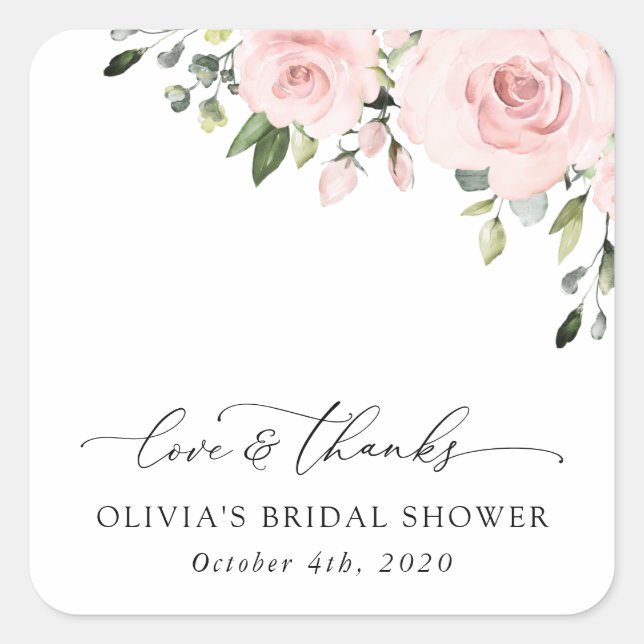 Sticker Carré Fleurs Rouges, Fleurs Roses, Boho, Fête des mariée (Devant)