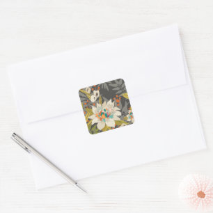 Sticker Carré Fleurs Tropiques Twilight
