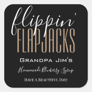 Sticker Carré "Flippin Flapjacks" personnalisé Alimentation mais
