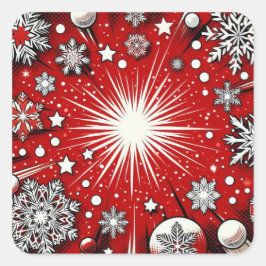 Sticker Carré Flocon de neige