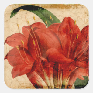 Sticker Carré Floral vibrant VIII