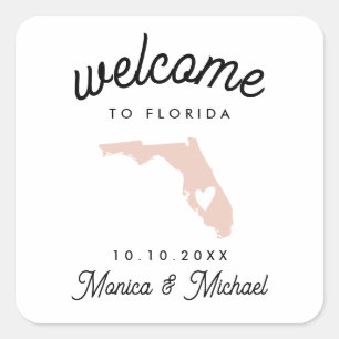 Sticker Carré FLORIDA State Destination Mariage N'IMPORTE QUELLE