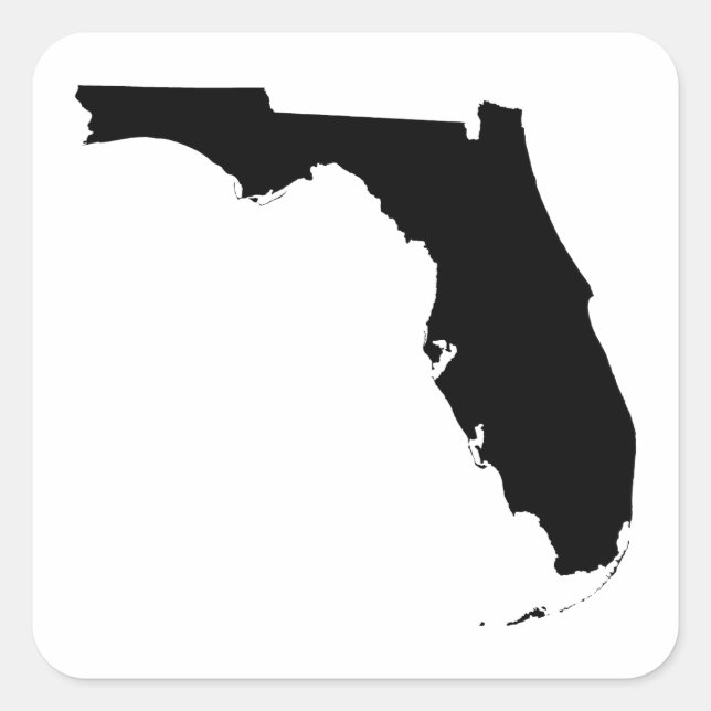 Sticker Carré Floride en noir et blanc (Devant)