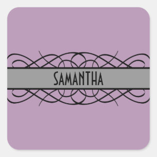 Sticker Carré Flourish Gray Deco